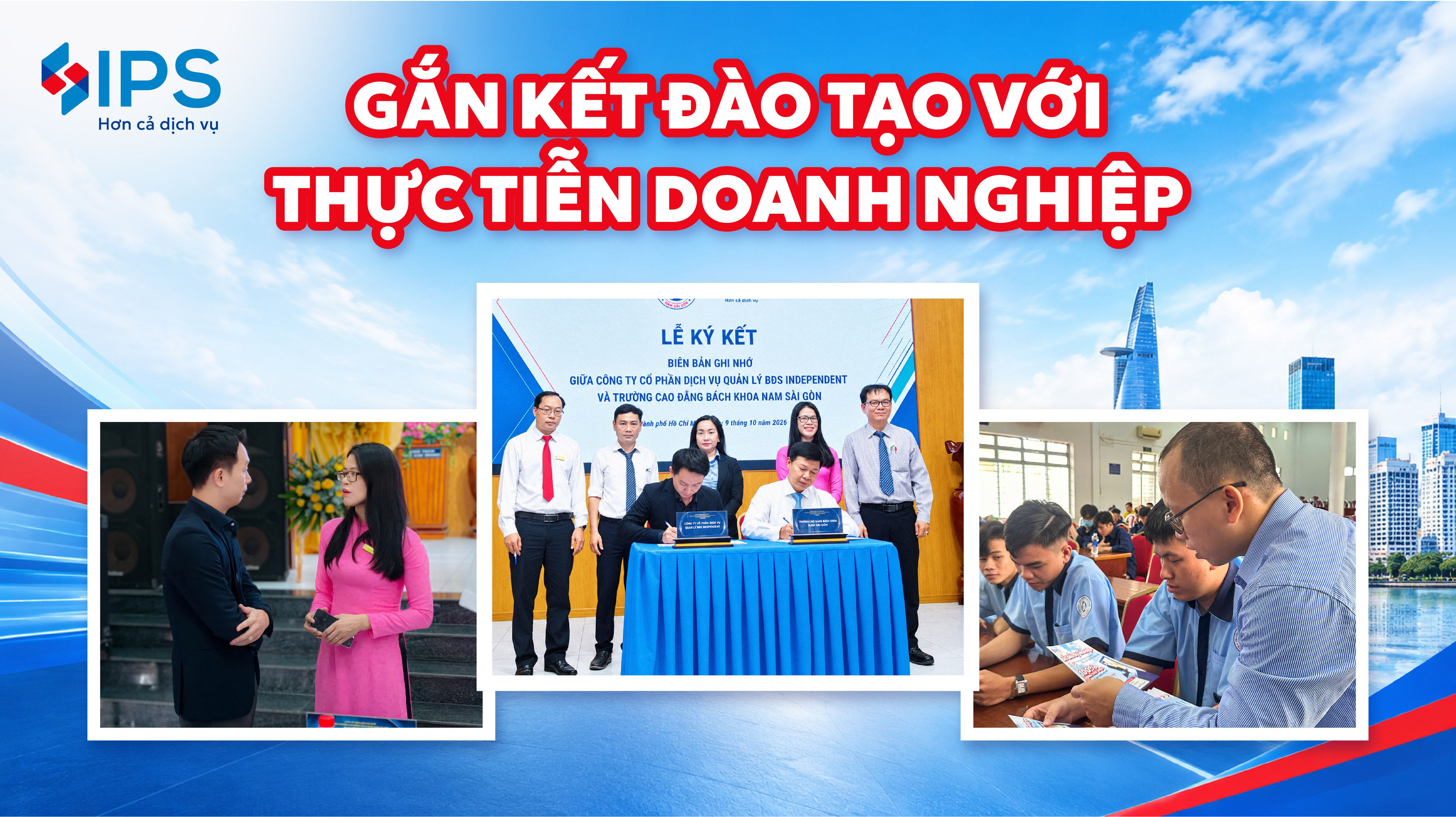 lễ ký kết IPS và Trường Cao Đẳng Bách Khoa Nam Sài Gòn
