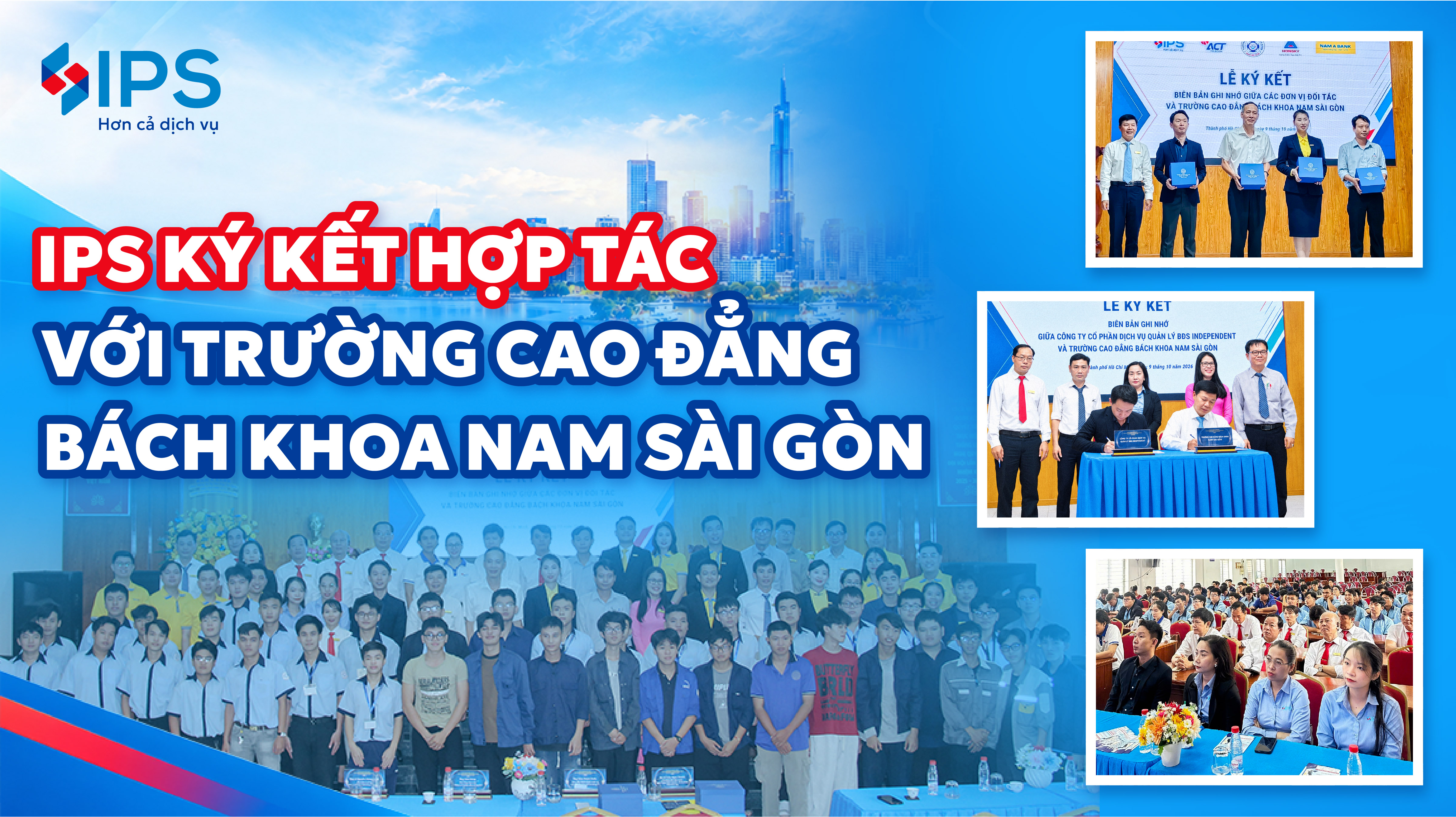 lễ ký kết IPS và Trường Cao Đẳng Bách Khoa Nam Sài Gòn