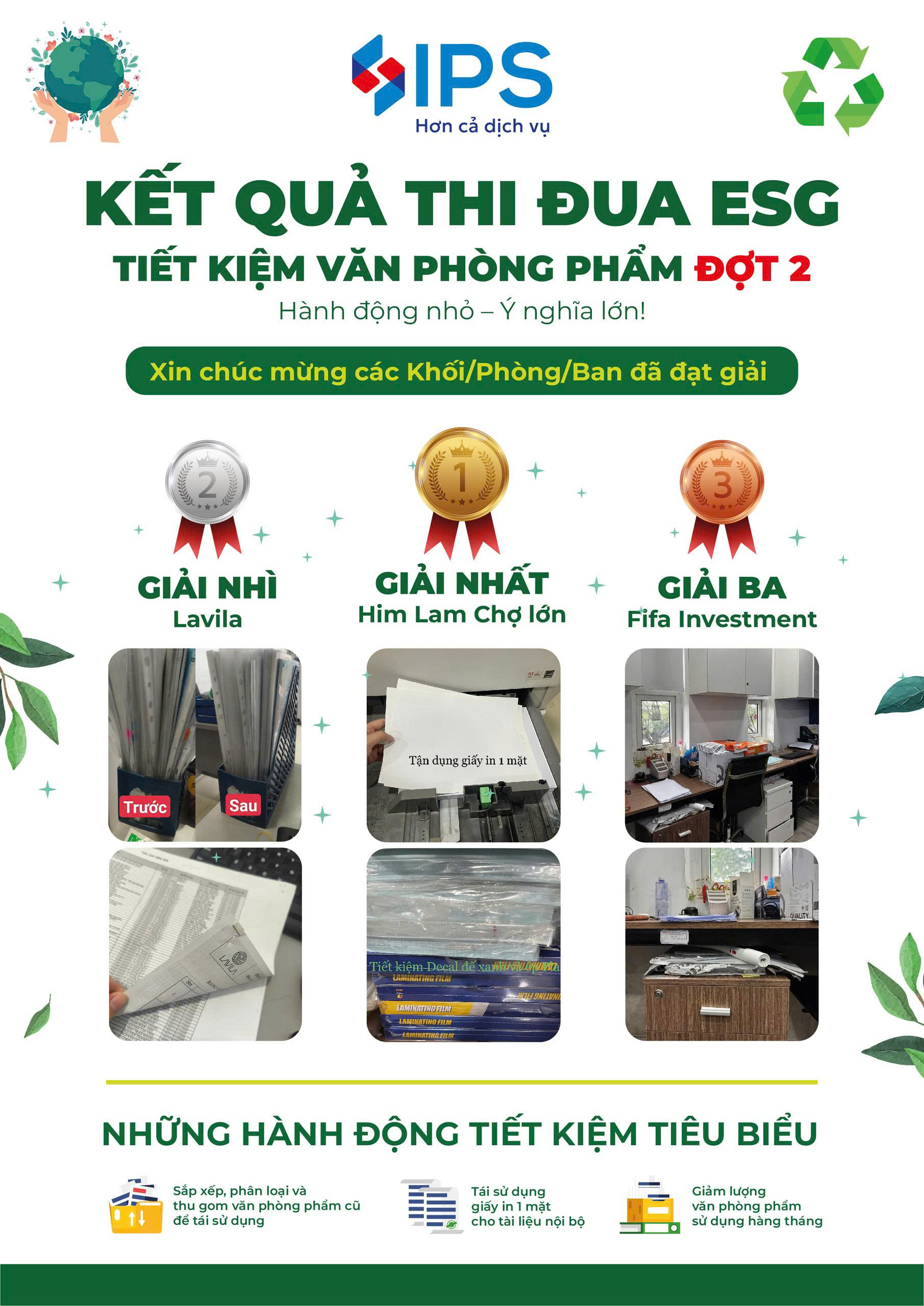 IPS thi đua tiết kiệm văn phòng phẩm ESG